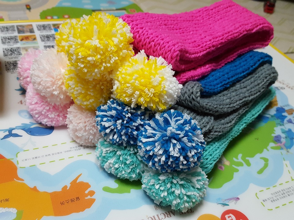 scarves with pom poms