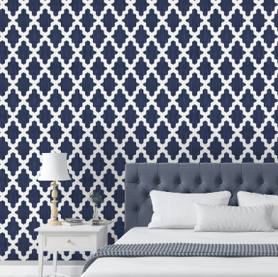Navy Blue Moroccan Wallpaper