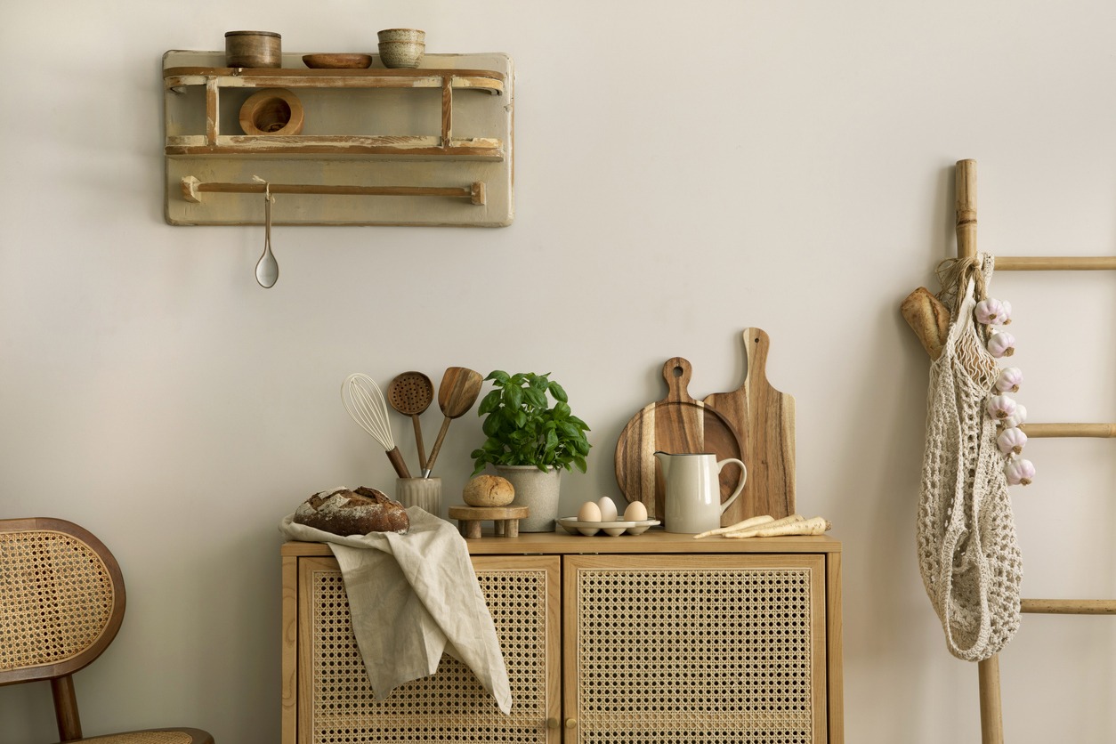 sticks embellishing shelf
