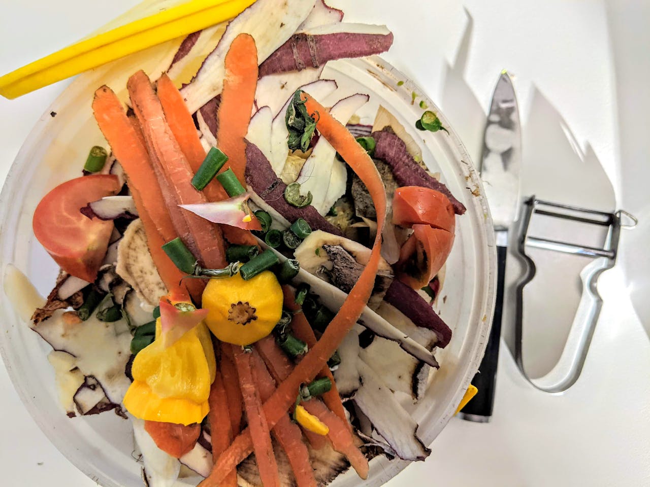a pile of organic waste with kitchen scraps
