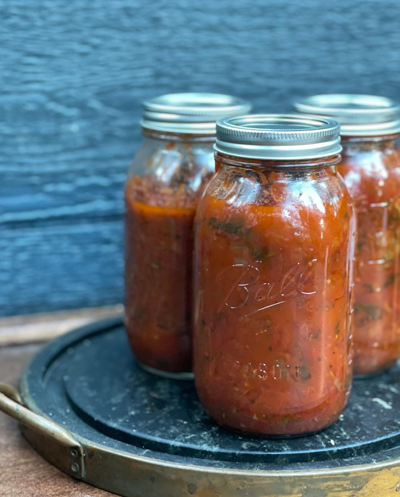 salsa on glass bottles