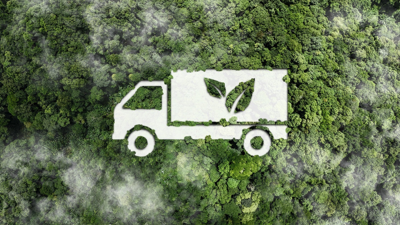 Green logistic or Sustainable transport concept