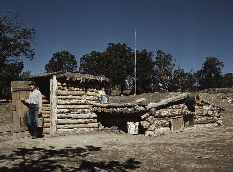 Dugout home from a homestead near Pie Town, New Mexico