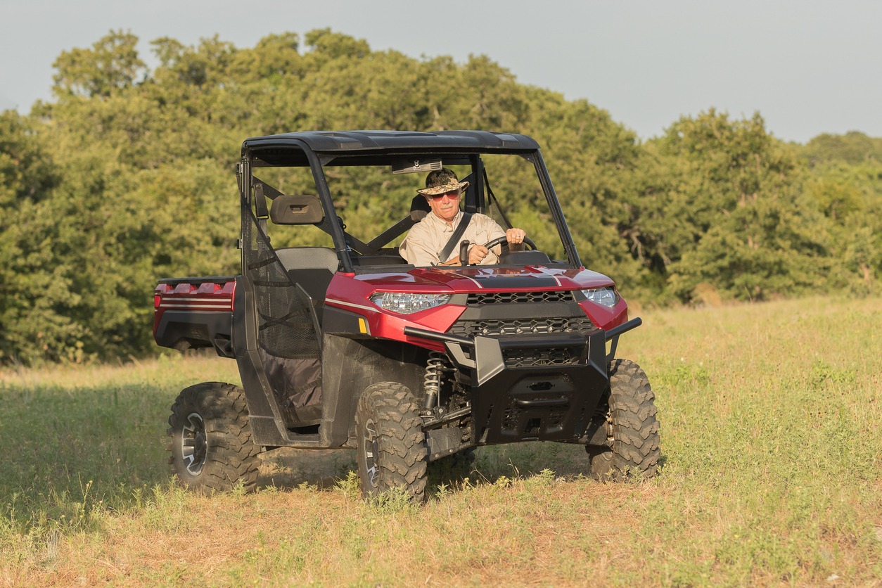 Man driving a UTV