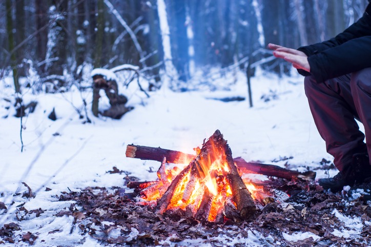 Firepit in snow