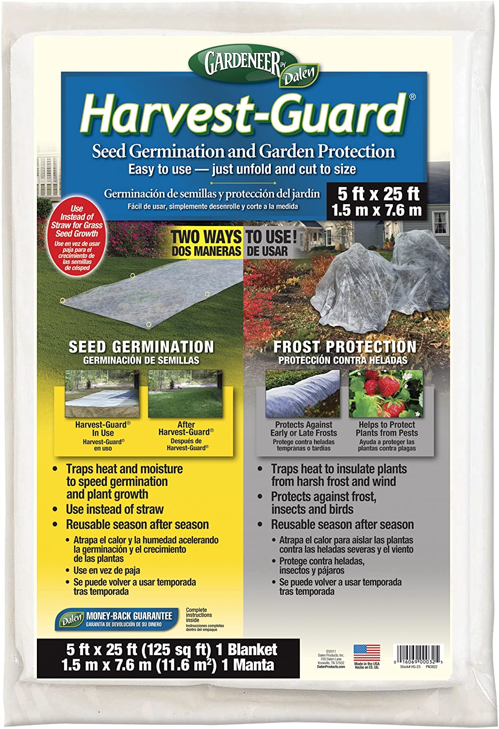 Dalen HG25 Gardeneer By Harvest Guard Seed Germination & Frost Protection Cover 5' x 25'