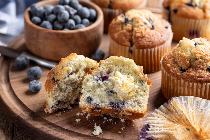 Blueberry Muffins and Fresh Berries