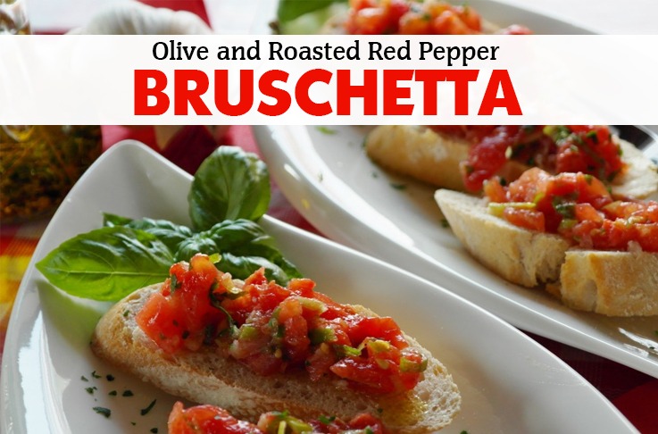 Olive and Roasted Red Pepper Bruschetta
