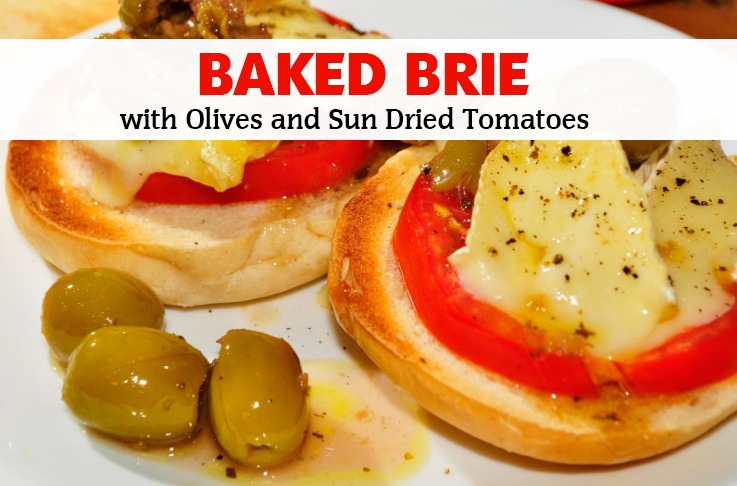 Baked Brie with Olives and Sun Dried Tomatoes