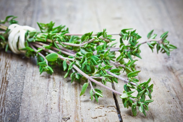 Thyme on a wooden table